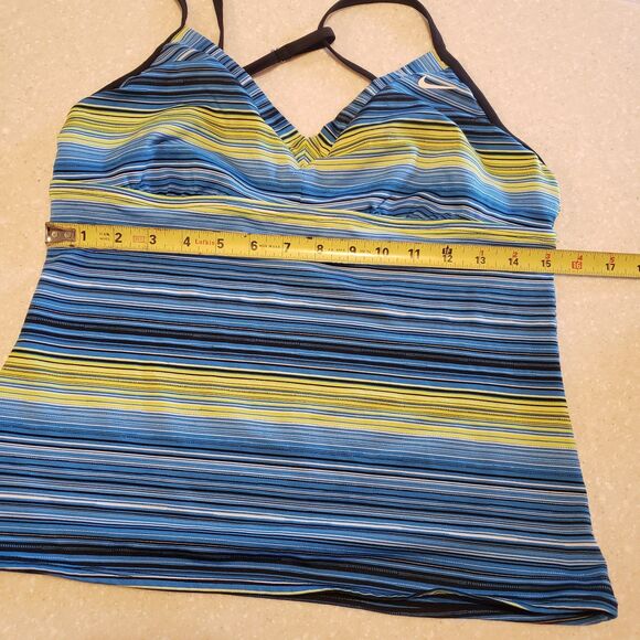 Nike Swimsuit Woman’s Size 8/10 Blue Yellow Black Tankini Skirt Bottom 2 Piece - Picture 4 of 8